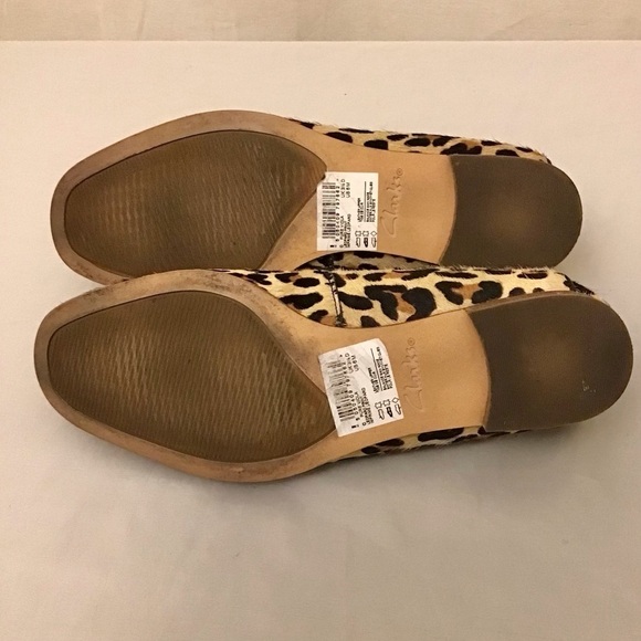 Clark’s 6 Pure Viola Loafers Animal Print Leopard Calf Hair Leather Women’s Shoe - Picture 8 of 10